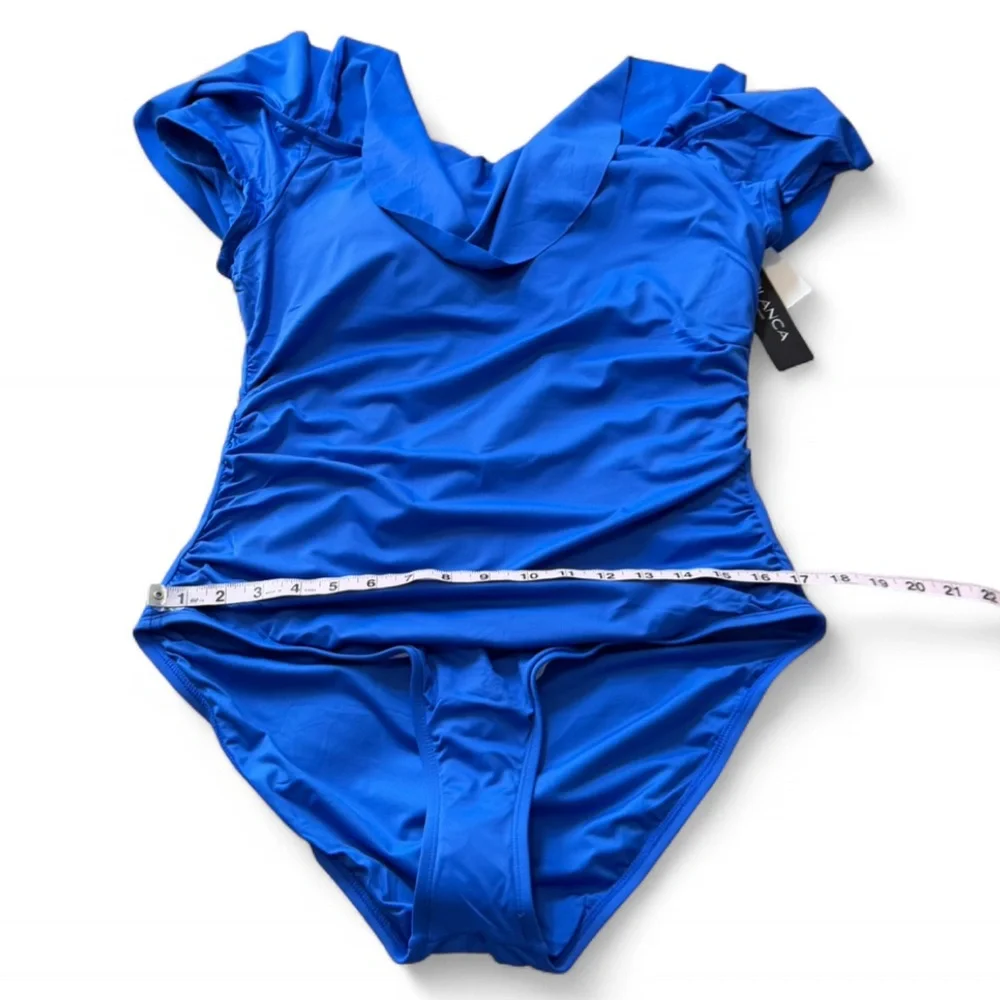 La Blanca China Blue Convertible‎ Ruffle One Piece Swimsuit